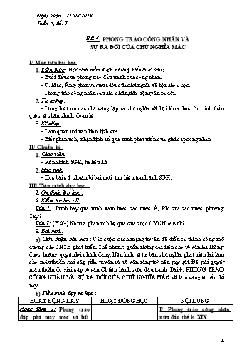 Giáo án Lịch sử Lớp 8 - Tiết 7 - Năm học 2018-2019 - Phan Thanh Rạng