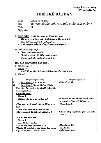 Giáo án Luyện từ và câu Lớp 2 - Tuần 24 - Phùng Thị Tiết