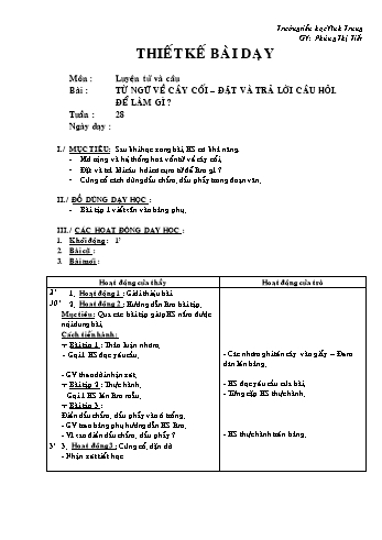 Giáo án Luyện từ và câu Lớp 2 - Tuần 28 - Phùng Thị Tiết