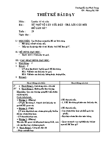 Giáo án Luyện từ và câu Lớp 2 - Tuần 29 - Phùng Thị Tiết