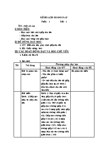 Giáo án môn Thủ công Lớp 2 - Tuần 1 đến 6