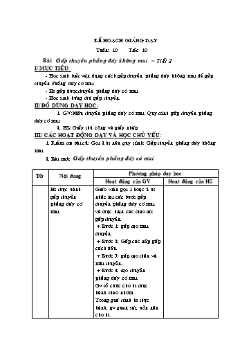 Giáo án môn Thủ công Lớp 2 - Tuần 10: Gấp thuyền phẳng đáy không mui