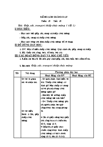 Giáo án môn Thủ công Lớp 2 - Tuần 19: Gấp, cắt, trang trí thiếp chúc mừng