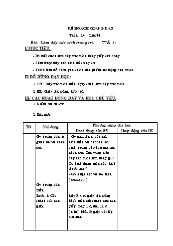 Giáo án môn Thủ công Lớp 2 - Tuần 24: Làm dây xúc xích trang trí