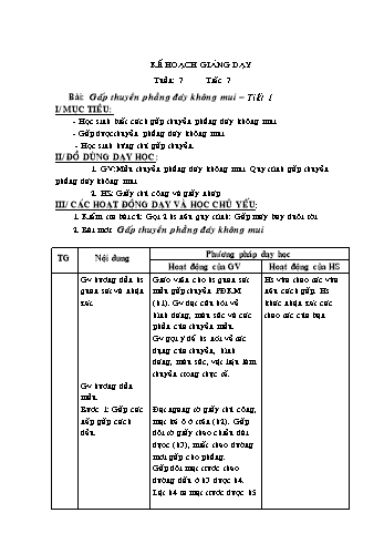 Giáo án môn Thủ công Lớp 2 - Tuần 7: Gấp thuyền phẳng đáy không mui