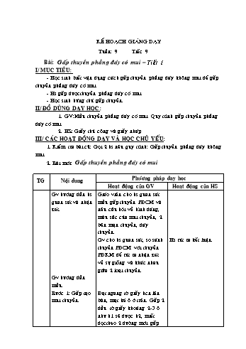 Giáo án môn Thủ công Lớp 2 - Tuần 9: Gấp thuyền phẳng đáy có mui