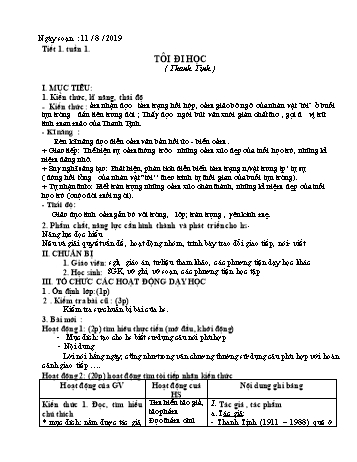 Giáo án Ngữ văn Lớp 8 - Tuần 1 - Năm học 2019-2020 - Lê Thị Gái