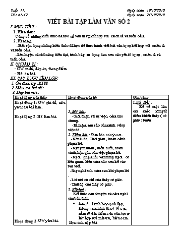 Giáo án Ngữ văn Lớp 8 - Tuần 11 - Năm học 2011-2012 - Trần Đức Ngọ