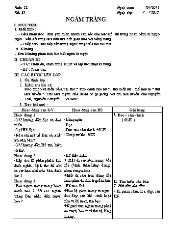 Giáo án Ngữ văn Lớp 8 - Tuần 23 - Năm học 2011-2012 - Trần Đức Ngọ