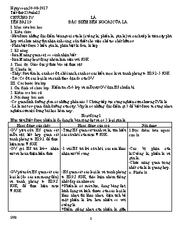 Giáo án Sinh học Lớp 6, Tuần 12 - Năm học 2016-2017 - Nguyễn Loan Anh