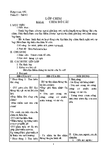 Giáo án Sinh học Lớp 7 - Tuần 23 - Năm học 2018-2019 - Trần Quốc Dũng