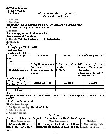 Giáo án Sinh học Lớp 7, Tuần 27 - Năm học 2016-2017 - Nguyễn Loan Anh