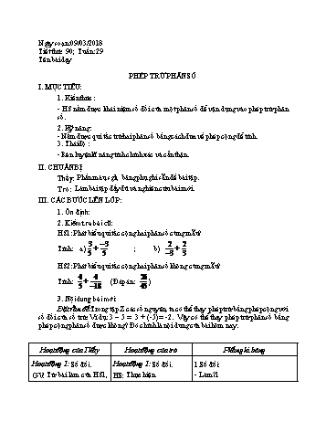 Giáo án Số học Lớp 6 - Tuần 29 - Năm học 2017-2018 - Nguyễn Loan Anh