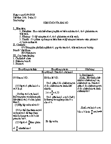 Giáo án Số học Lớp 6 - Tuần 35 - Năm học 2017-2018 - Nguyễn Loan Anh