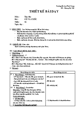 Giáo án Tập đọc Lớp 2 - Tuần 22: Cò và cuốc - Phùng Thị Tiết