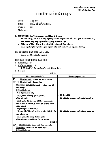 Giáo án Tập đọc Lớp 2 - Tuần 23 - Phùng Thị Tiết