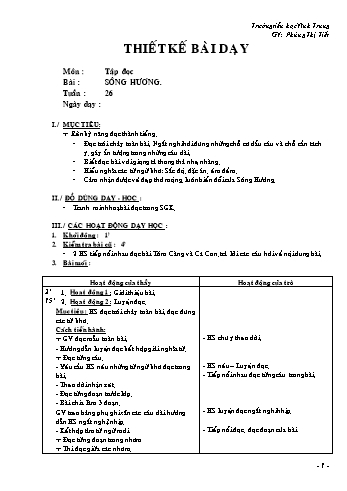 Giáo án Tập đọc Lớp 2 - Tuần 26: Sông Hương - Phùng Thị Tiết