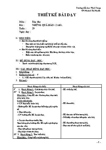 Giáo án Tập đọc Lớp 2 - Tuần 29 - Huỳnh Thị Huyền