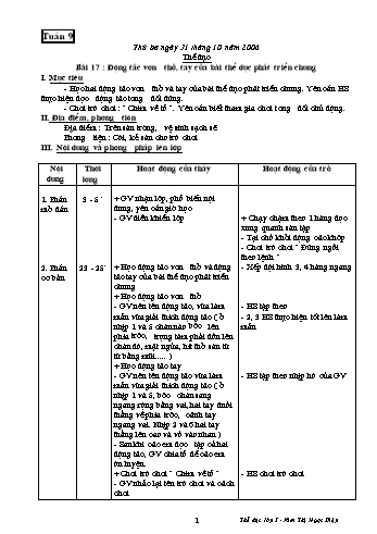 Giáo án Thể dục Lớp 3 - Tuần 9 đến 12 - Kim Thị Ngọc Diệp