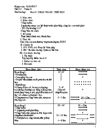 Giáo án Thể dục Lớp 8, Tuần 8 - Năm học 2016-2017 - Lữ Thu Xuyên