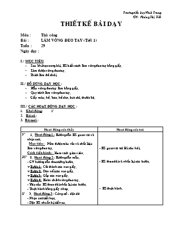 Giáo án Thủ công Lớp 2 - Tuần 29 - Phùng Thị Tiết