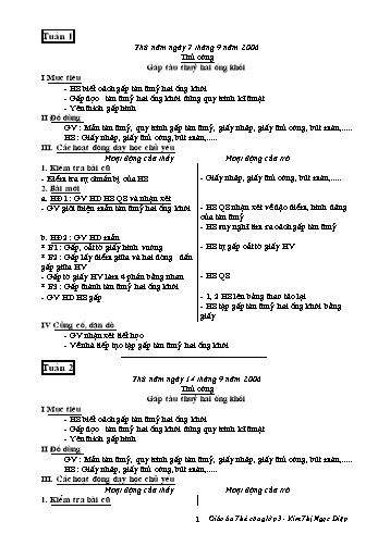 Giáo án Thủ công Lớp 3 - Tuần 1 đến 12 - Kim Thị Ngọc Diệp