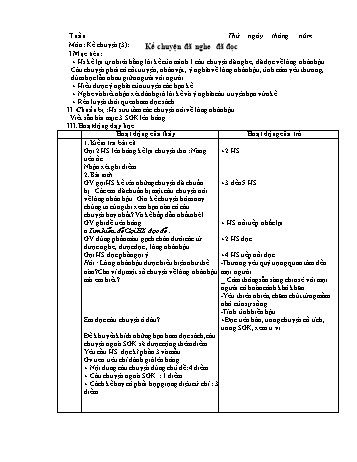 Giáo án Tiếng Việt 4 - Kể chuyện: Kể chuyện đã nghe đã đọc