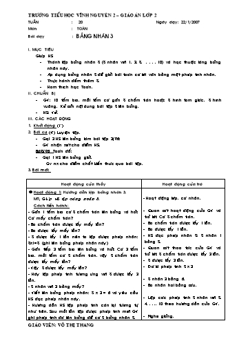 Giáo án Toán Lớp 2 - Tuần 20 - Võ Thị Thang