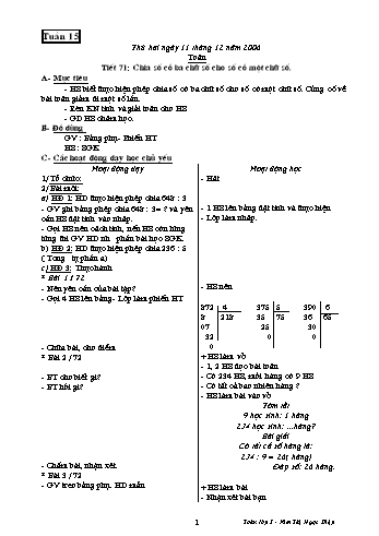 Giáo án Toán Lớp 3 - Tuần 15