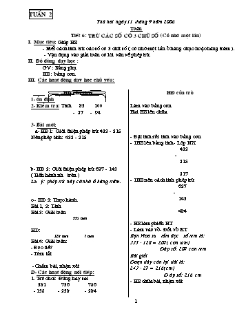 Giáo án Toán Lớp 3 - Tuần 2