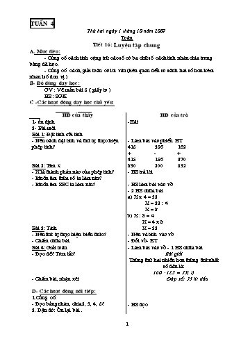 Giáo án Toán Lớp 3 - Tuần 4