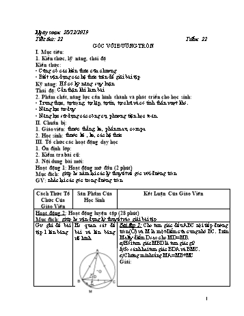Giáo án Toán phụ đạo Lớp 9 - Tuần 22 - Năm học 2019-2020 - Trường THCS Phong Thạnh Tây