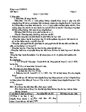 Giáo án Vật lý Lớp 8 - Tuần 2 - Năm học 2019-2020 - Huỳnh Văn Giàu