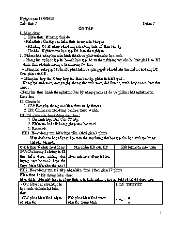 Giáo án Vật lý Lớp 8 - Tuần 7 - Năm học 2019-2020 - Huỳnh Văn Giàu