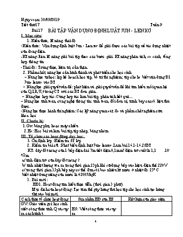 Giáo án Vật lý Lớp 9 - Tuần 17 - Năm học 2019-2020 - Huỳnh Văn Giàu