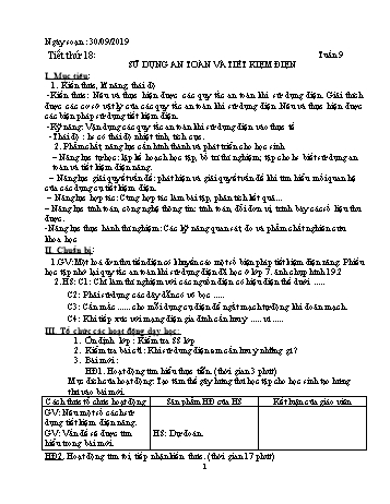 Giáo án Vật lý Lớp 9 - Tuần 18 - Năm học 2019-2020 - Huỳnh Văn Giàu