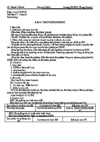 Giáo án Vật lý Lớp 9 - Tuần 24 - Năm học 2019-2020 - Huỳnh Vũ Linh