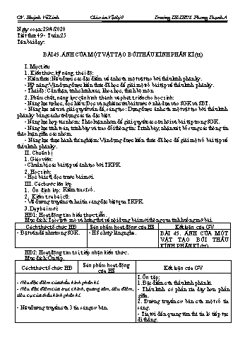 Giáo án Vật lý Lớp 9 - Tuần 25 - Năm học 2019-2020 - Huỳnh Vũ Linh