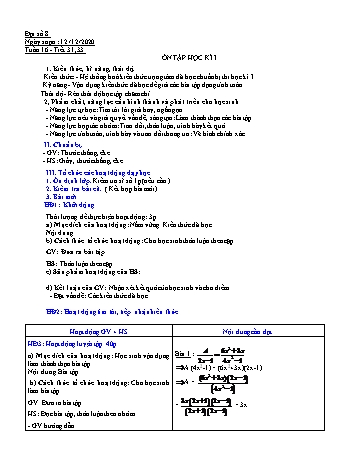 Kế hoạch bài dạy Toán 8 - Tuần 16 - Năm học 2019-2020 - Phạm Văn Vinh