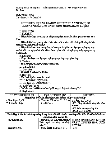 Kế hoạch bài dạy Toán 8 - Tuần 33 - Năm học 2019-2020 - Phạm Văn Vinh