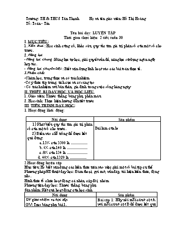 Kế hoạch bài giảng Số học Lớp 6 - Tuần 30 - Năm học 2020-2021 - Hồ Thị Hoàng