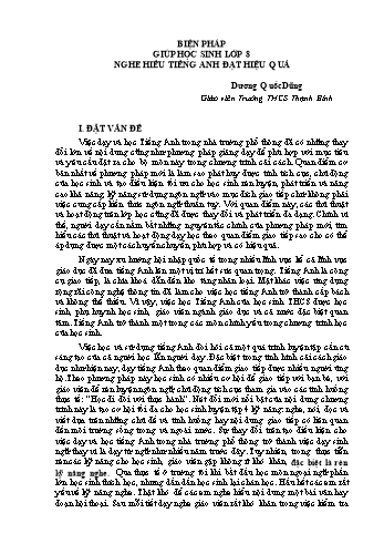 Sáng kiến kinh nghiệm Biện pháp giúp học sinh lớp 8 nghe hiểu Tiếng Anh đạt hiệu quả