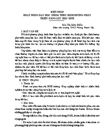 Sáng kiến kinh nghiệm Biện pháp hoạt động dạy học nhóm theo định hướng phát triển năng lực học sinh