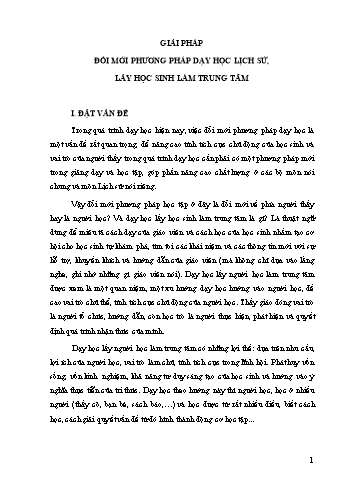 Sáng kiến kinh nghiệm Giải pháp đổi mới phương pháp dạy học lịch sử, lấy học sinh làm trung tâm