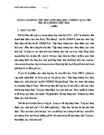 Sáng kiến kinh nghiệm Nâng cao hứng thú học môn Hóa học 8 thông qua việc thi đua trong tiết học