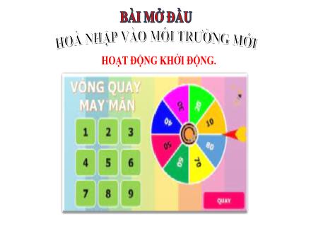 Bài giảng Ngữ văn Lớp 6 (Chân trời sáng tạo) - Bài mở đầu: Hòa nhập vào môi trường mới