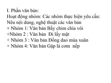 Bài giảng Ngữ văn Lớp 7 (Cánh diều) - Ôn tập giữa kì I