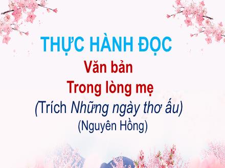 Bài giảng Ngữ văn Lớp 7 (Kết nối tri thức với cuộc sống) - Bài 3: Cội nguồn yêu thương - Thực hành đọc: Trong lòng mẹ (Trích Những ngày thơ ấu - Nguyên Hồng)