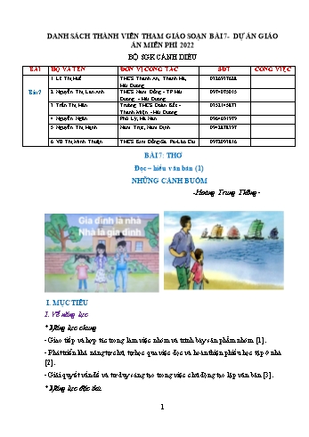 Giáo án Ngữ văn Lớp 7 (Cánh diều) - Bài 7: Thơ