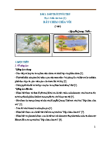 Giáo án Ngữ văn Lớp 7 (Kết nối tri thức với cuộc sống) - Bài 1: Bầu trời tuổi thơ
